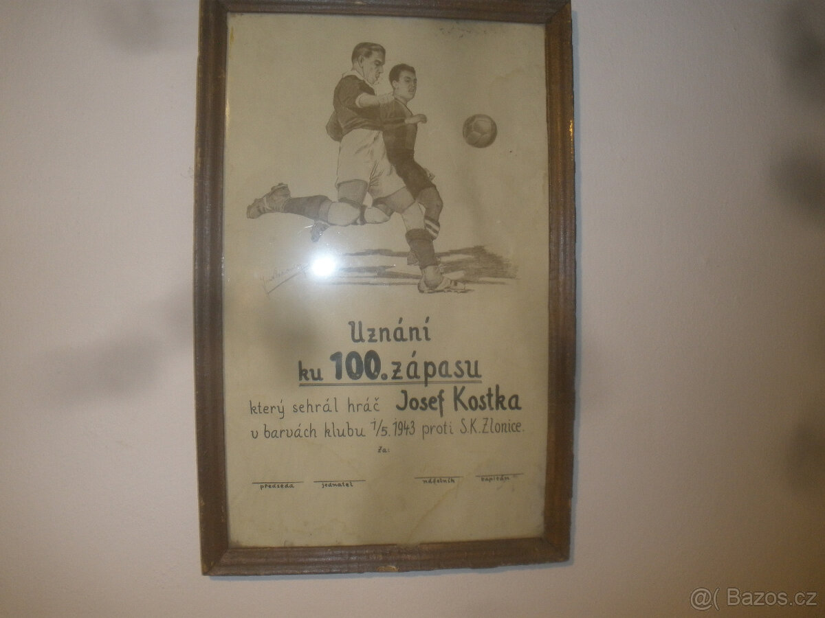 Fotbal historie -starý diplom