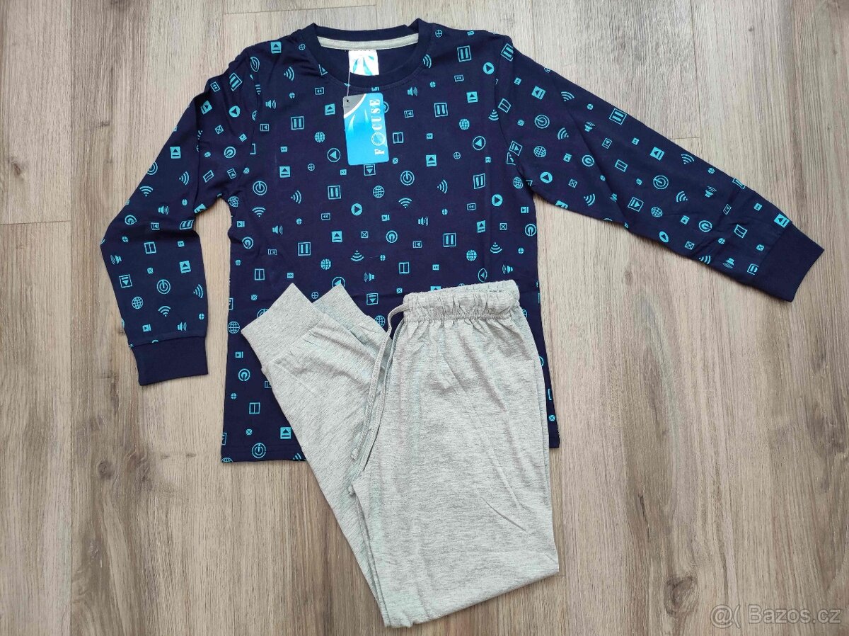 Chlapecké dlouhé bavlněné pyžamo 152/158 nové