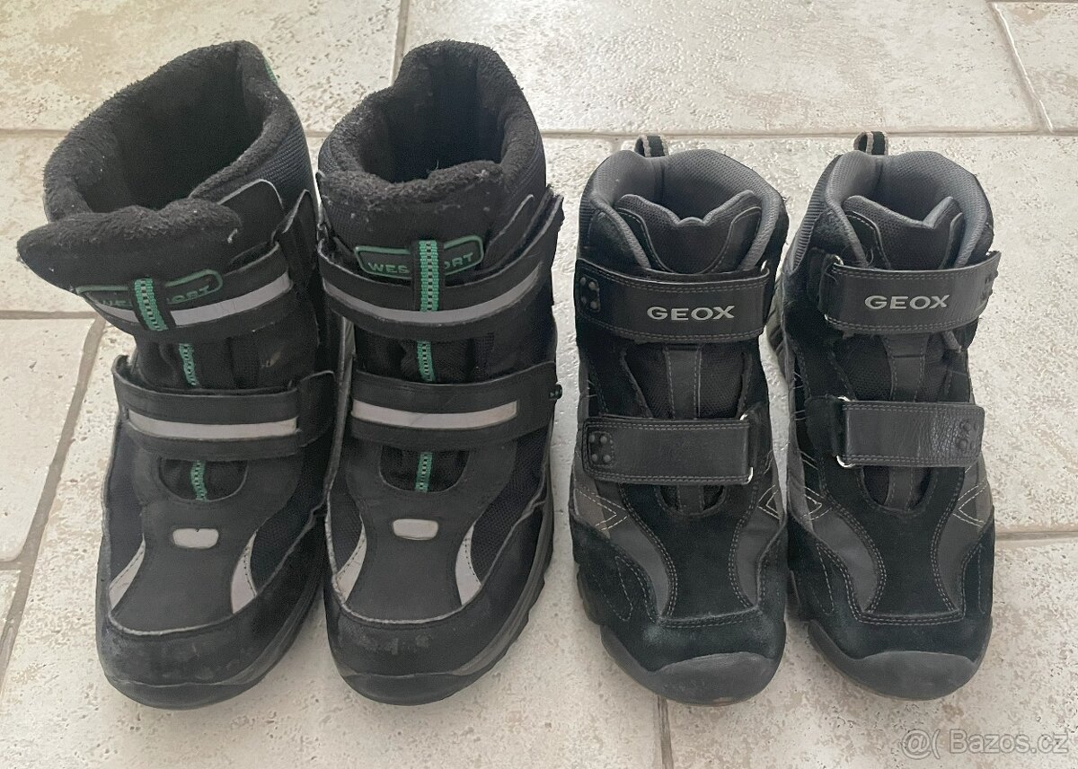 Dvoje zimní boty, vel. 38 a 38 a 1/2