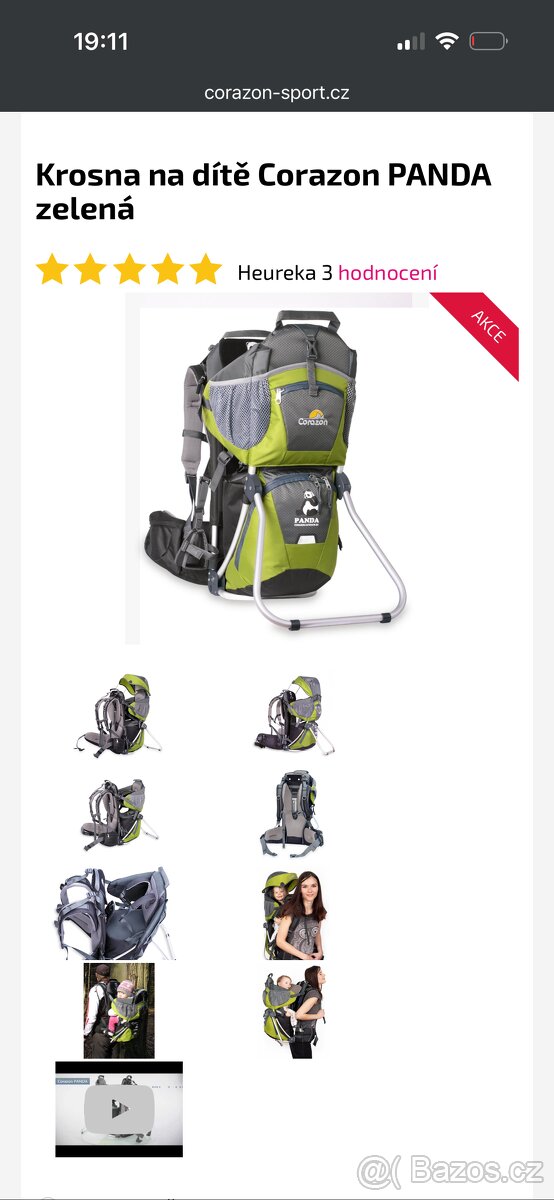 Krosna na dítě Corazon PANDA zelená