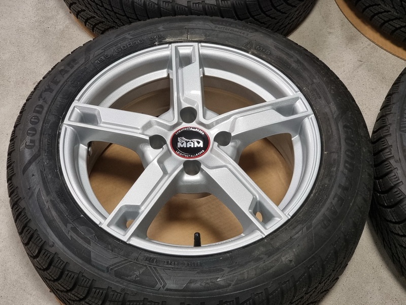 zimní alu MAM 6,5x16" 4x108 ET20 s pneu 195/60 R16