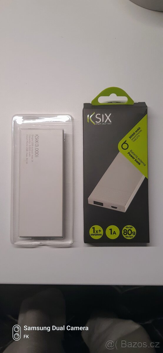 Powerbanka KSIX 3000mAh 5V 1A, bílá