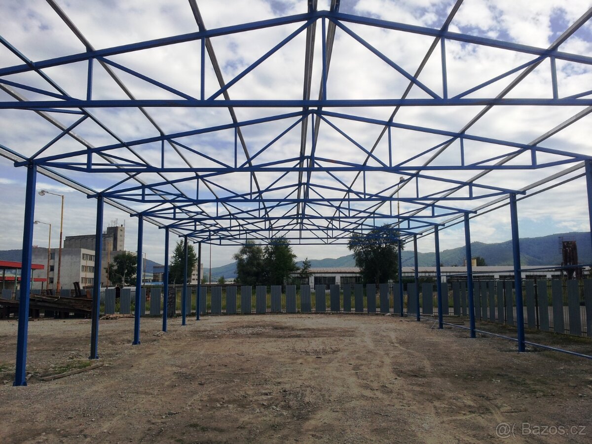 Ocelová konstrukce haly - priehradová 5x12x30 m