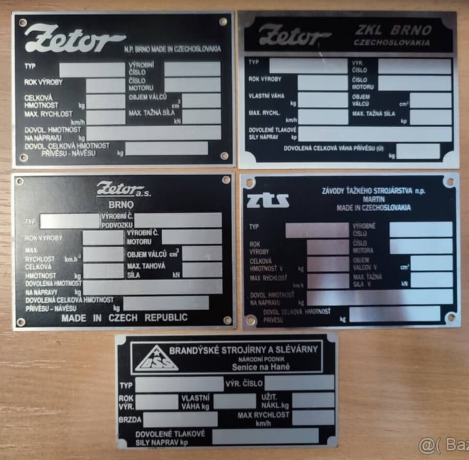 výrobní stitek zetor vlečky