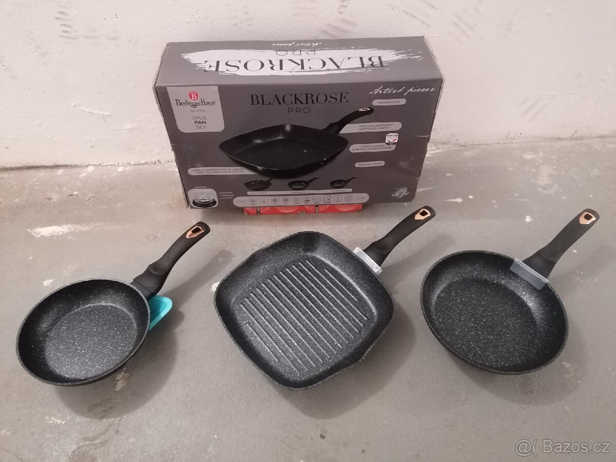 Sada 3 ks pánví z kovaného hliníku značky BerlingerHaus