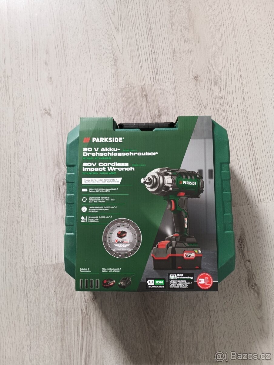 Aku rázový utahovák 1/2" 400Nm 20V nový