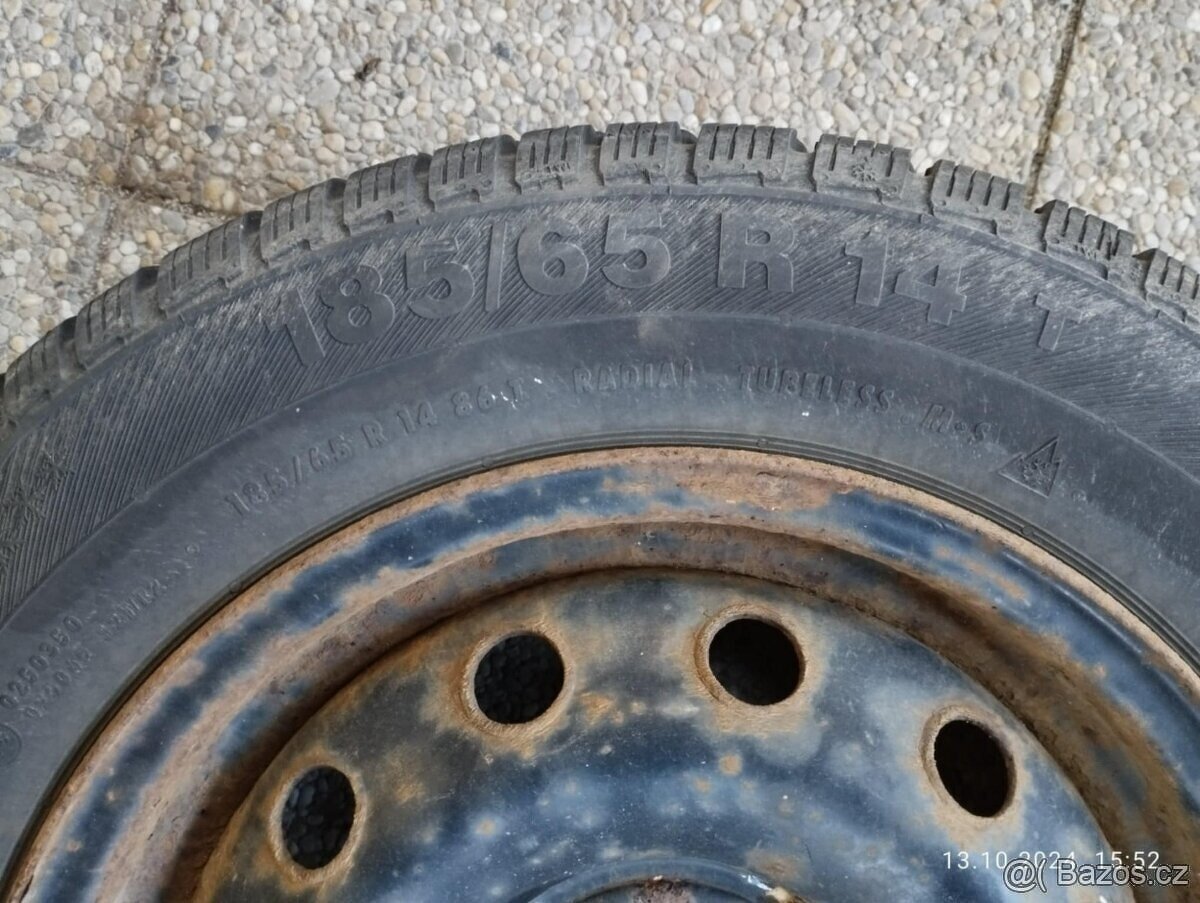 2x zimní pneu s disky Barum Polaris 185/65 R14