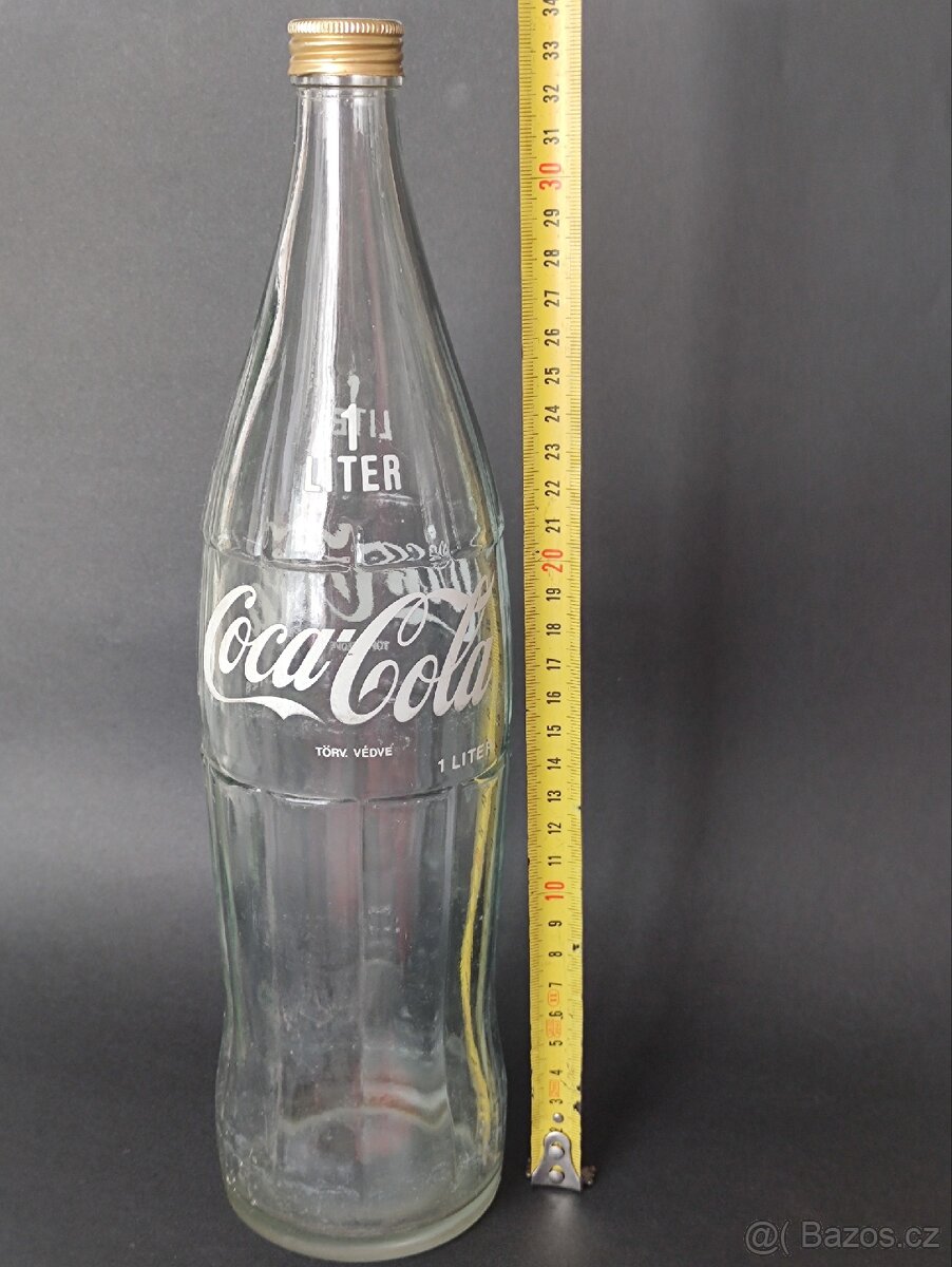 Velká retro láhev Coca Cola, 1l, vintage, pošta 85.-