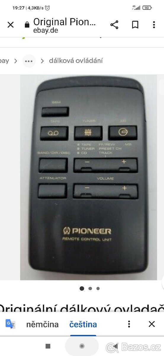 Dálkový ovladač pioneer koupím .