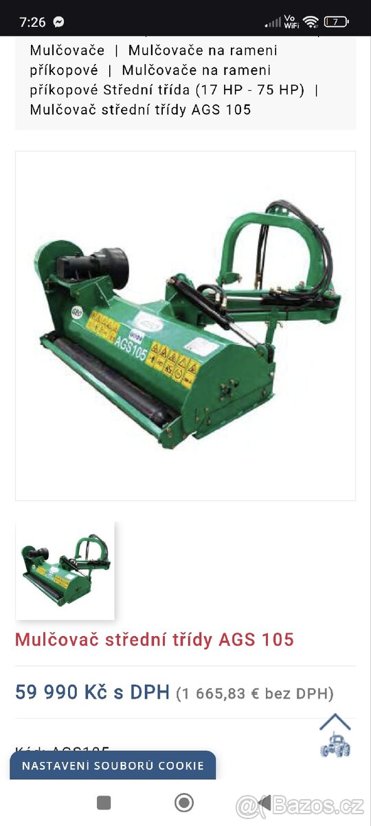 Mulčovac za malotraktor