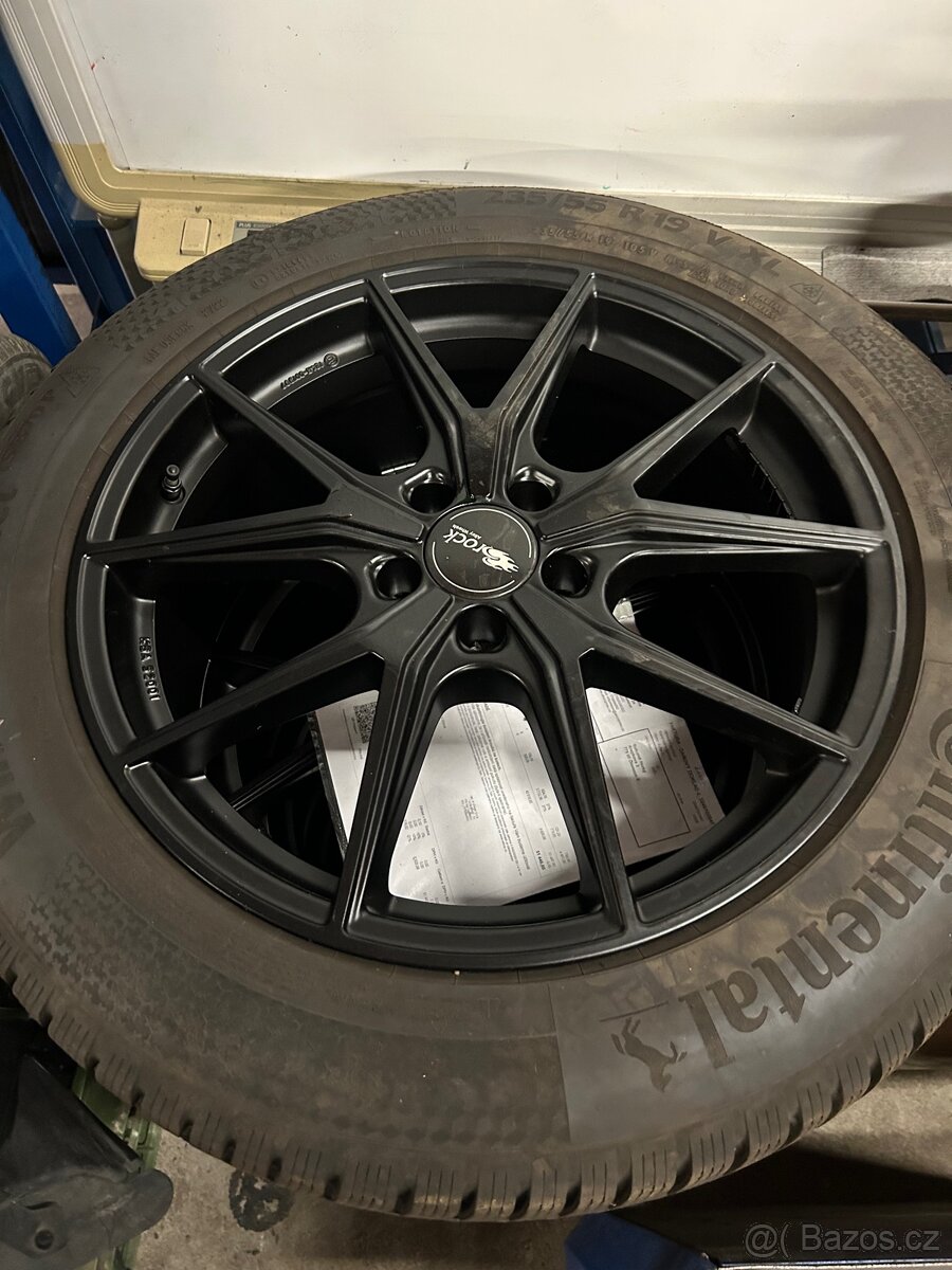 Alu kola Brock 19” 5x112 zánovní, pneu 235/55/19 + senzory