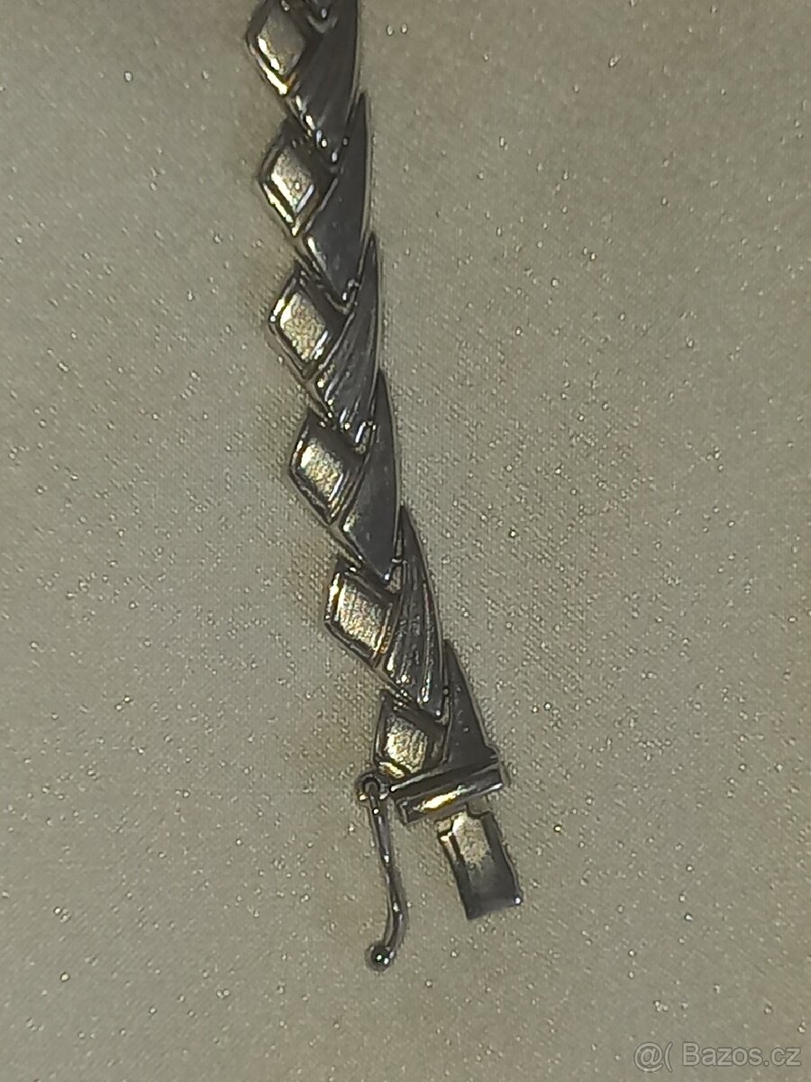 Náramek bílé 14 karátové zlato