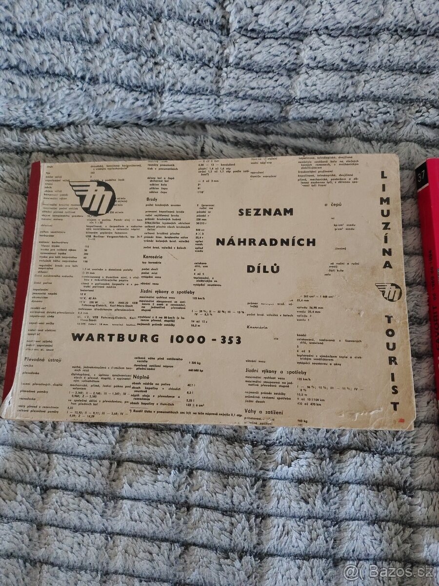 WARTBURG SEZNAM NÁHRADNÍCH DÍLŮ