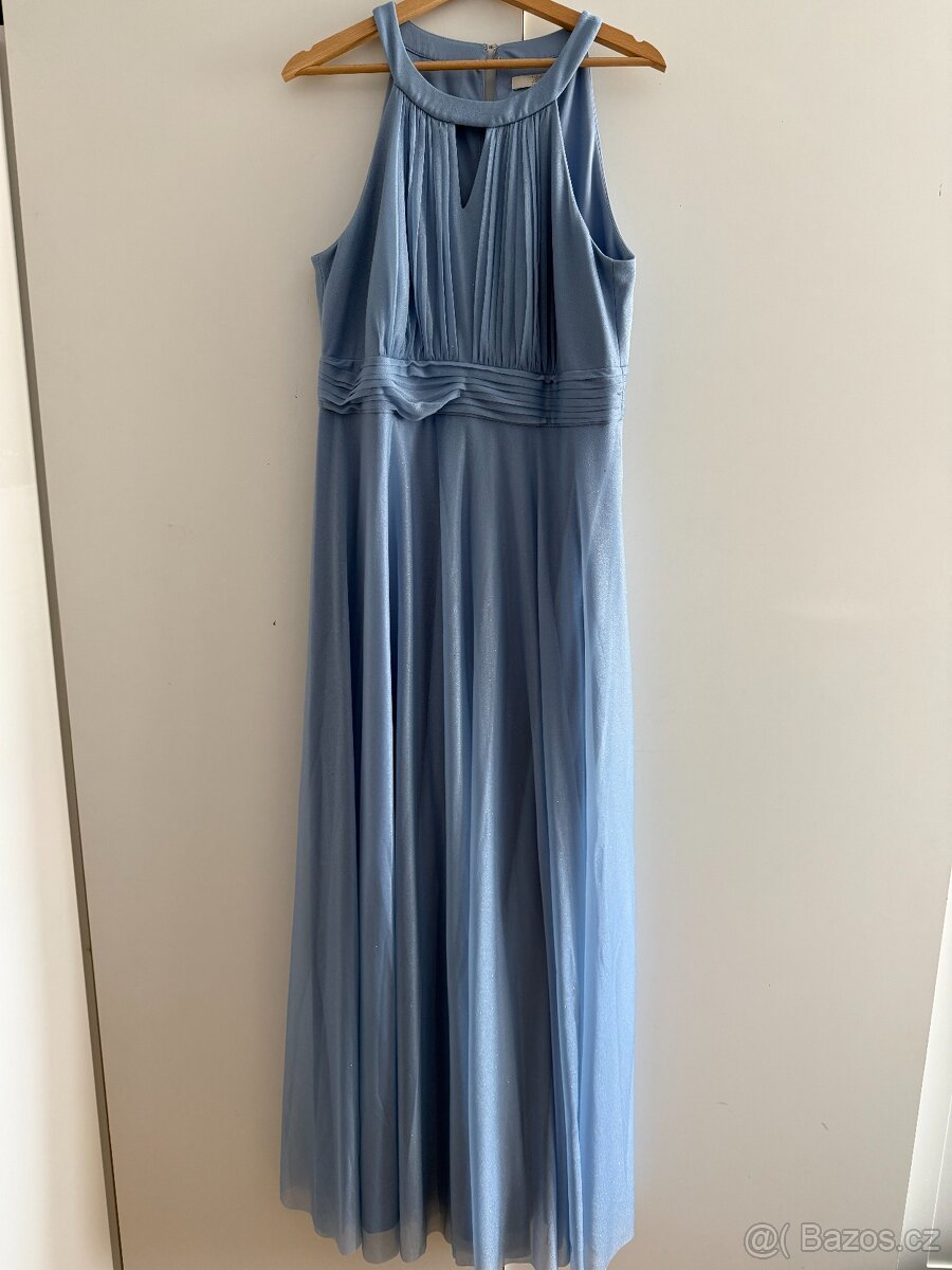 Světlemodré třpytivé šaty Jake´s velikost 42