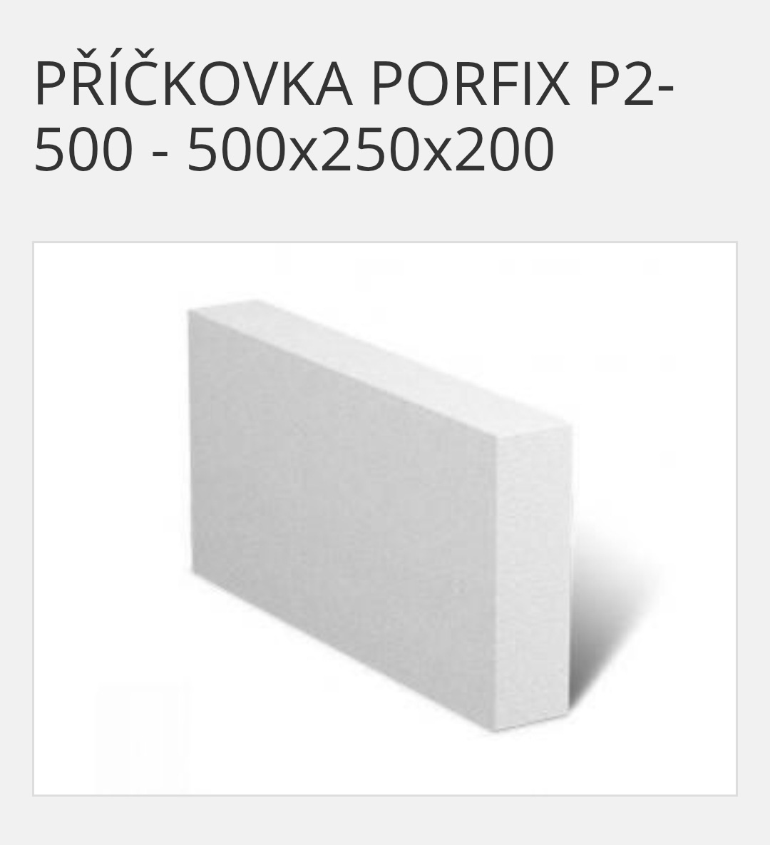 Porfix, tvarovky