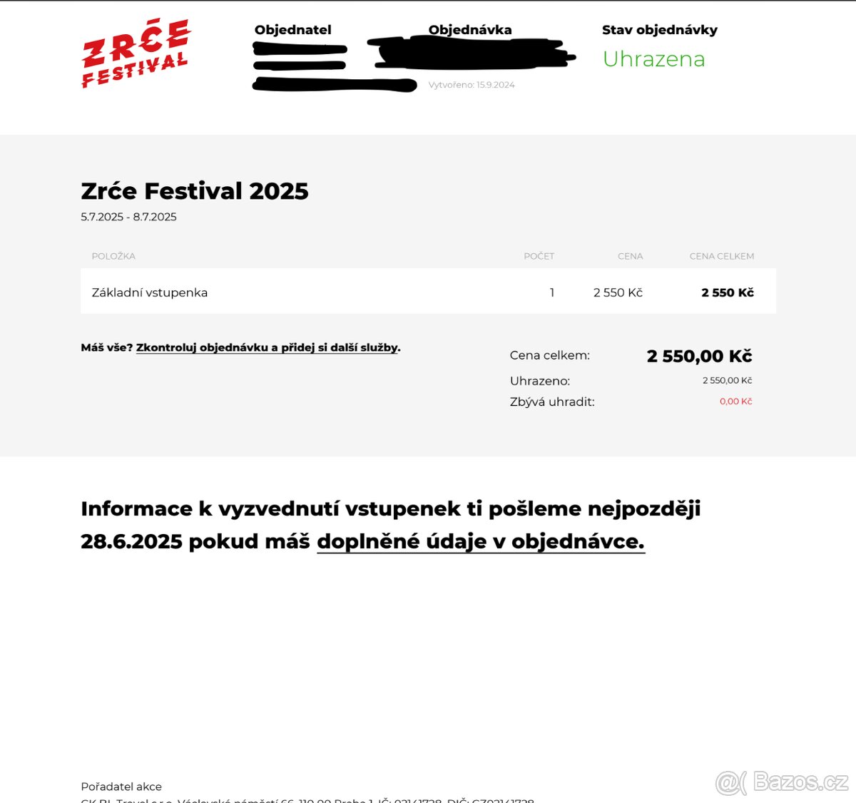 Zrće Festival 5.- 8.7.2025 (1x Základní vstupenka)