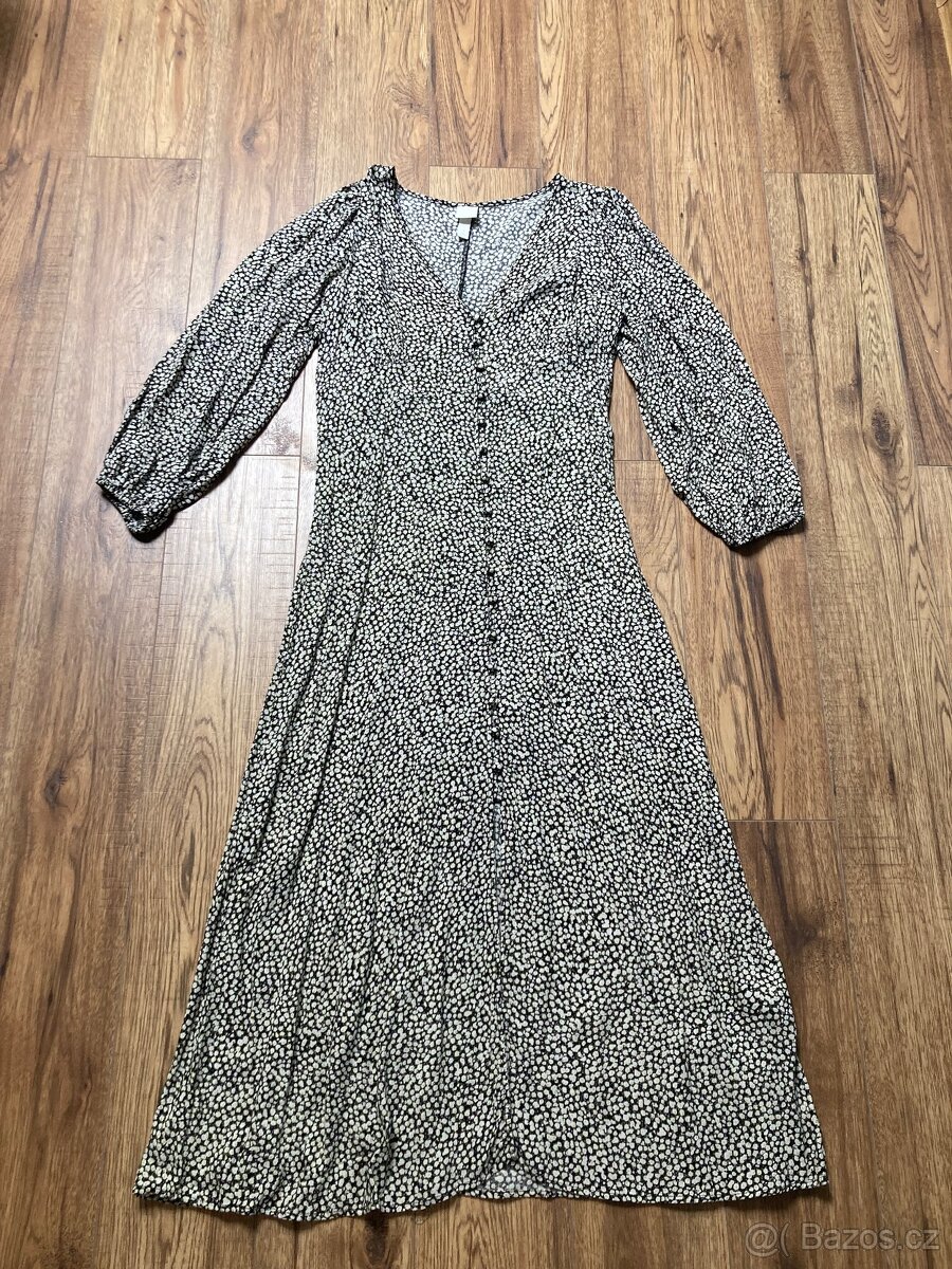Dlouhé letní propínací viskózové šaty H&M (vel. 38), PC 1190