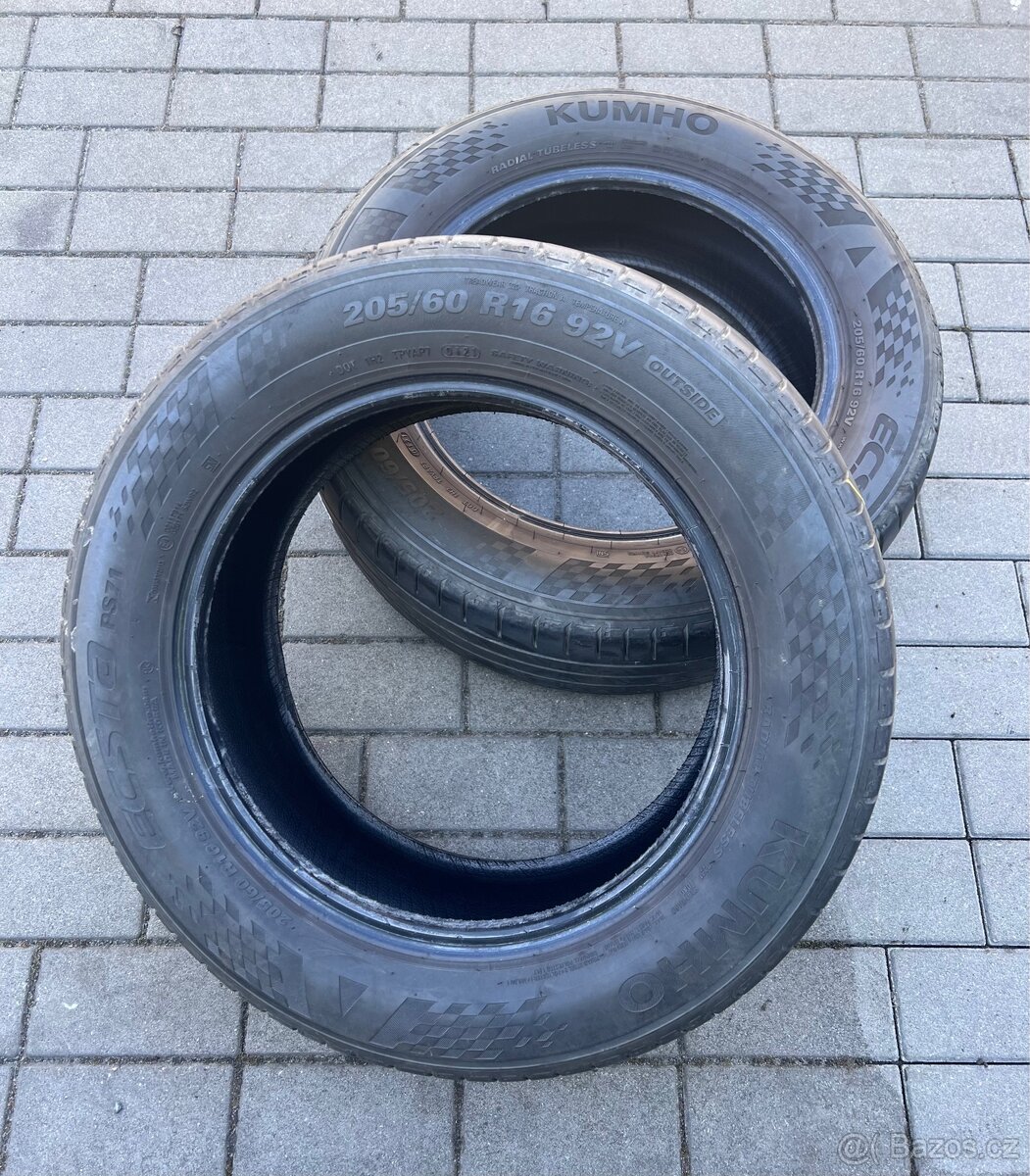205/60 R16 - 2x letní Kumho 5mm