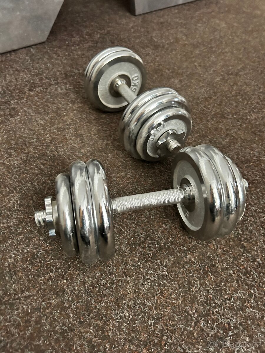 Jednoruční cinky 2x15 kg chrom