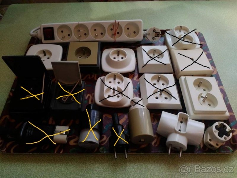 Prodlužka, rozdvojky, zásuvky, zástrčky