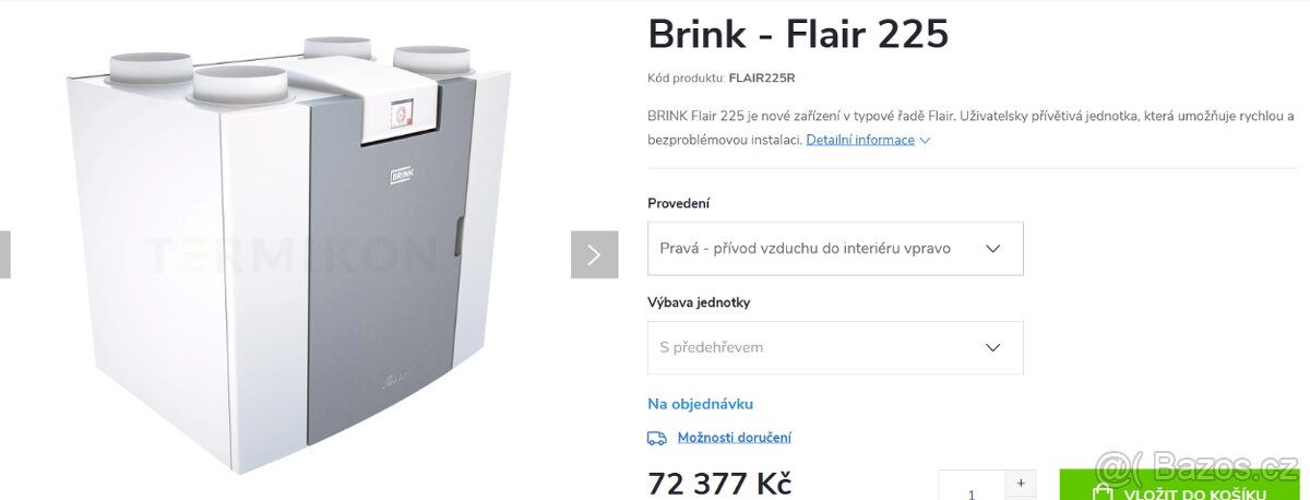 Centrální rekuperace Brink Flair 225