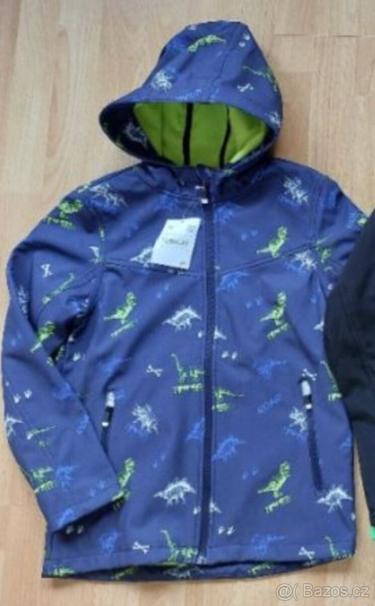 Nová softshellová bunda, dino, přechodová, 140