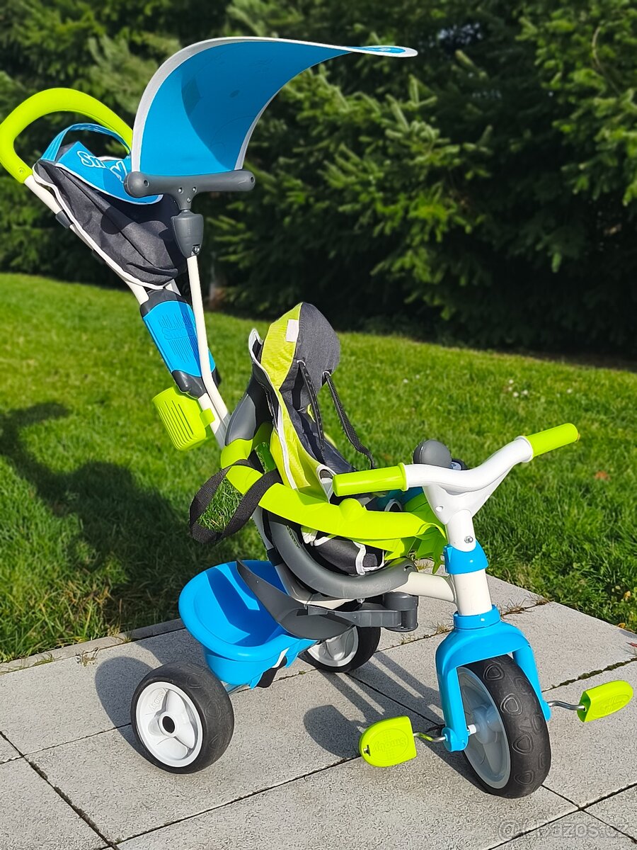 Šlapací tříkolka Smoby modro-zelená