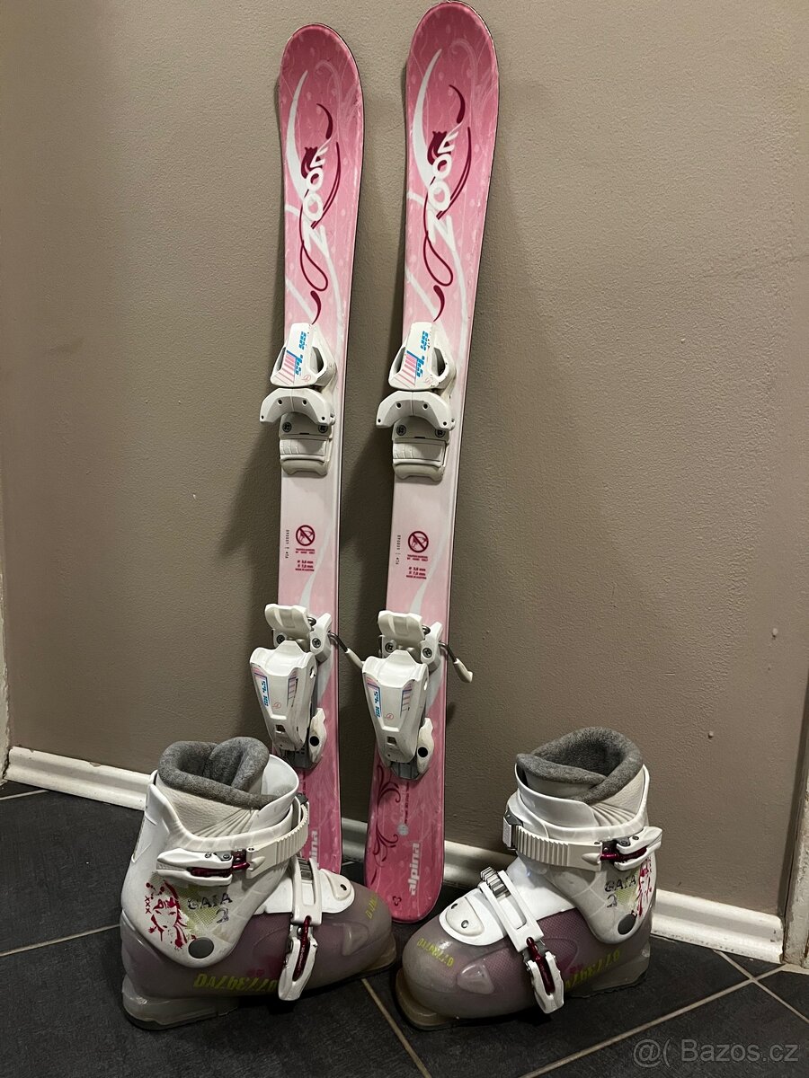Dětské lyže 90cm + lyžáky Dalbello 250mm set