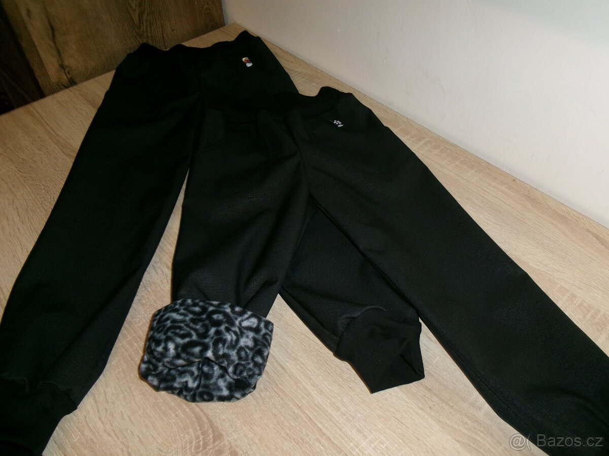 ČERNÉ ZIMNÍ SOFTSHELLOVÉ KALHOTY VEL.92-170