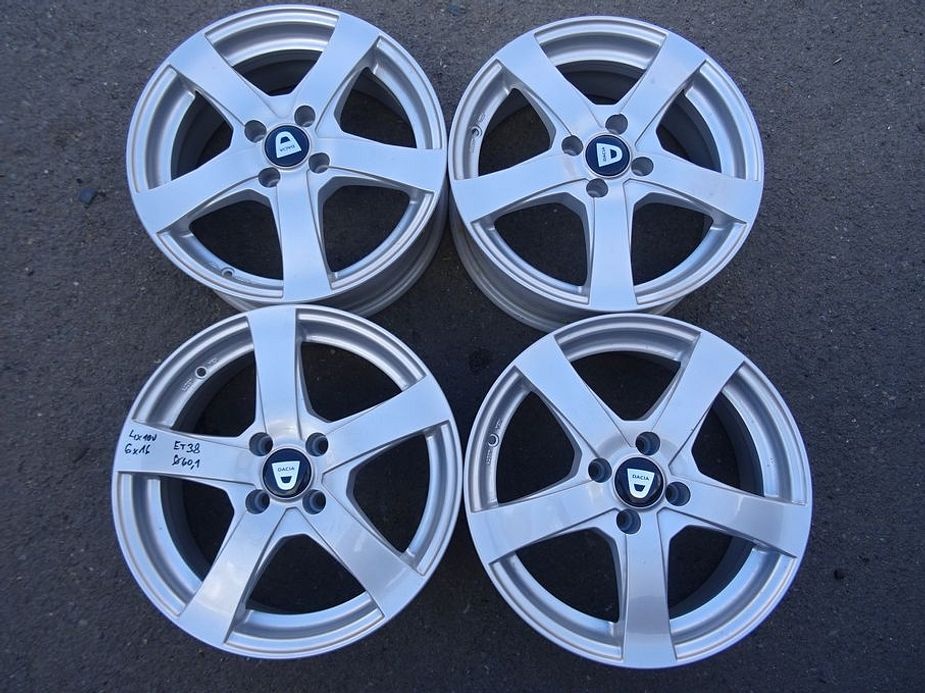 Alu disky na Renault, Dacia, 16", 4x100, ET 38, šíře 6J