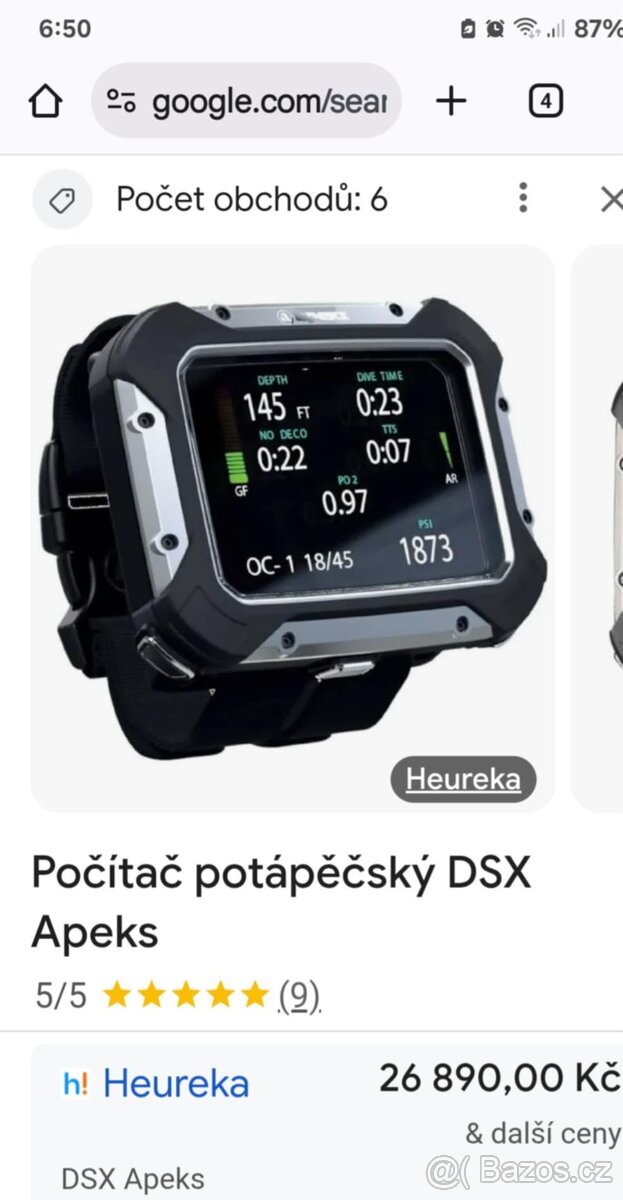 Potápěčský počitač DSX Apeks