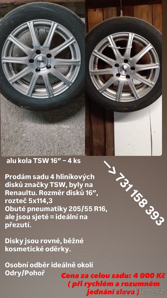 Alu kola TSW 16” -4ks