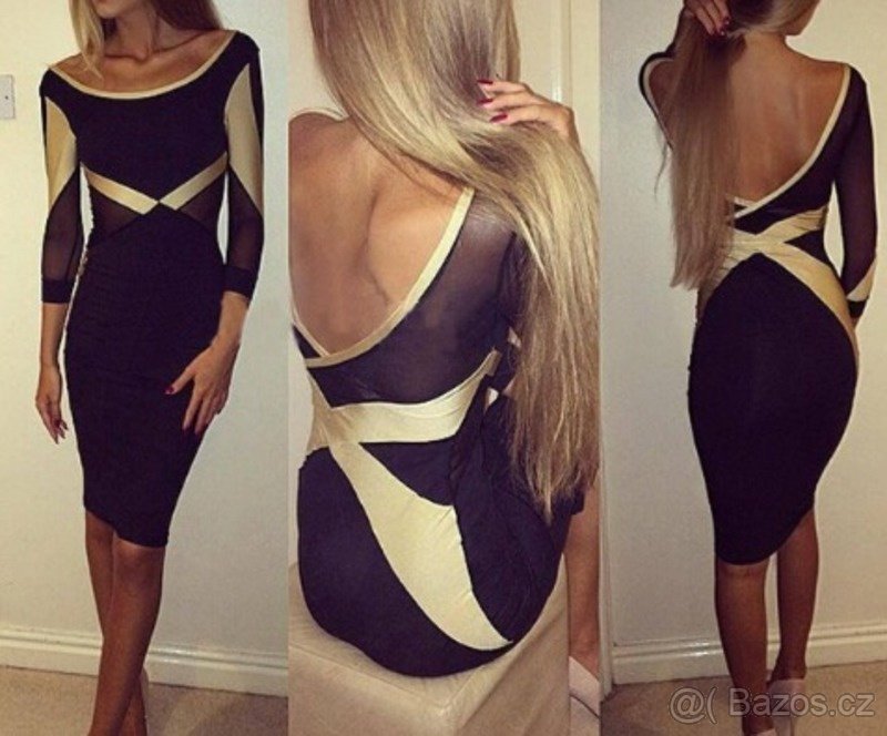 Nové černé midi šaty vel. XS