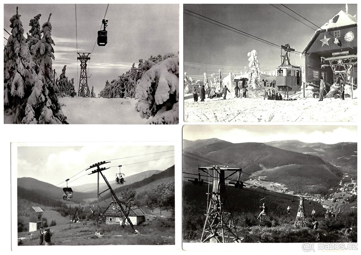 Staré pohlednice krkonošských lanovek