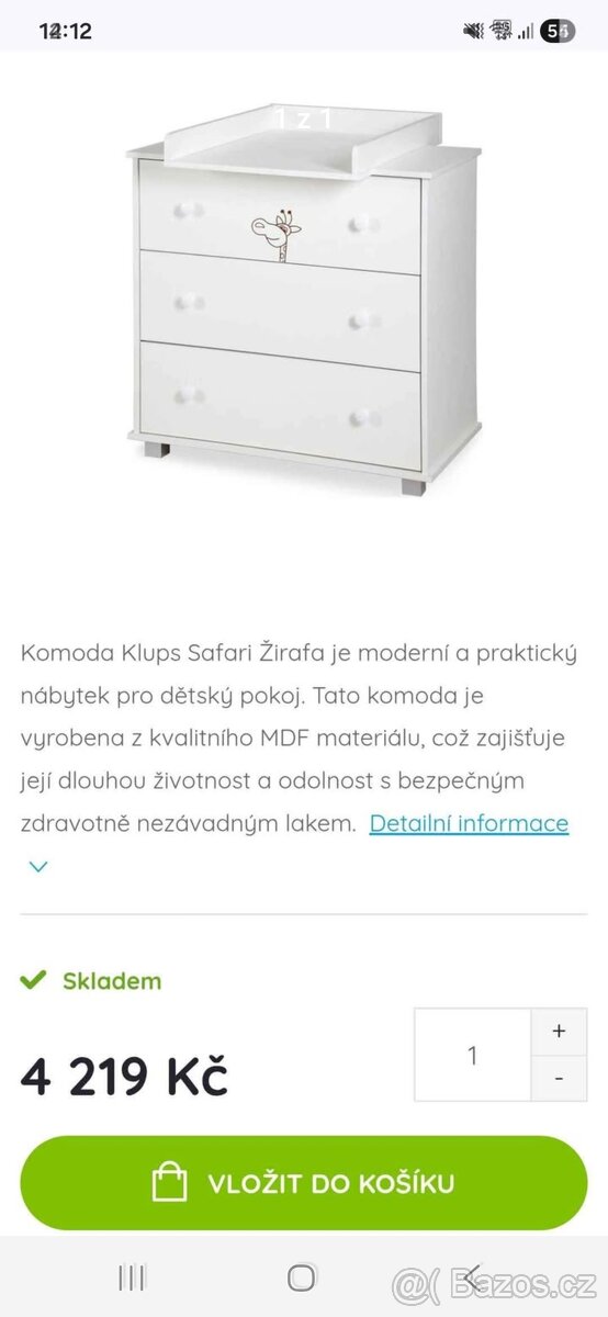 Přebalovací komoda