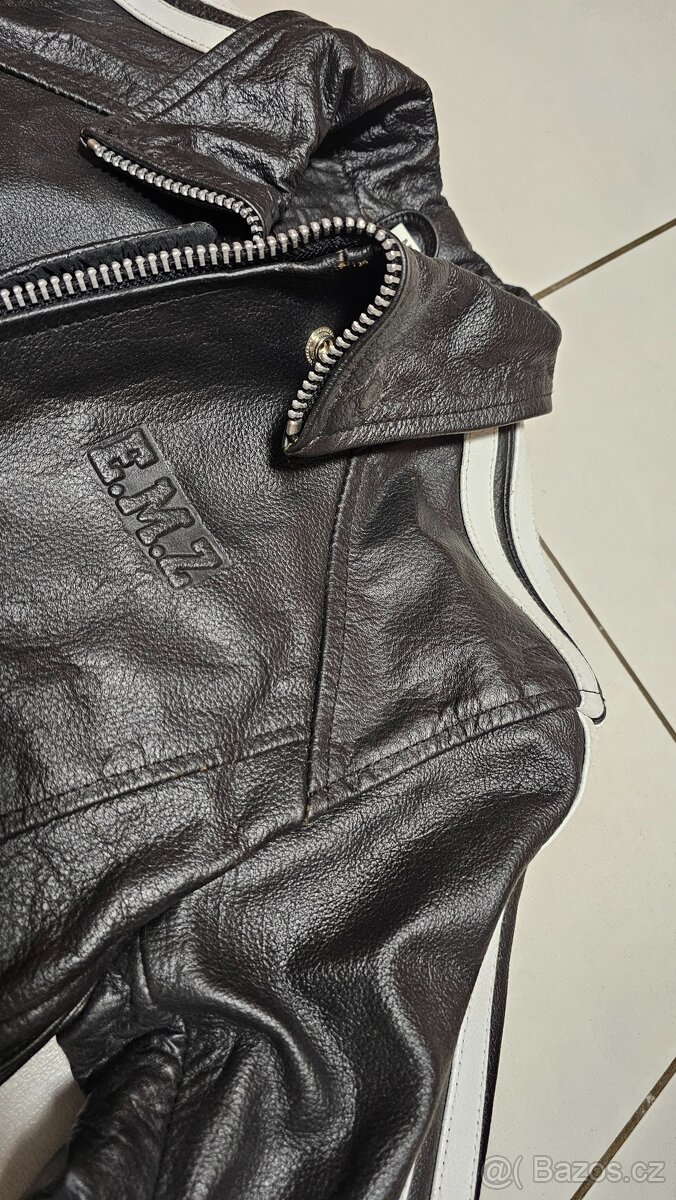 Kožená dámská moto motorkářská bunda E.M.Z., vel. M - NOVÁ