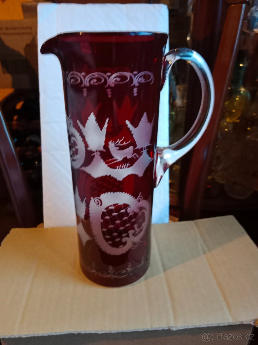 Pěkný starý broušený Džbán Egermann