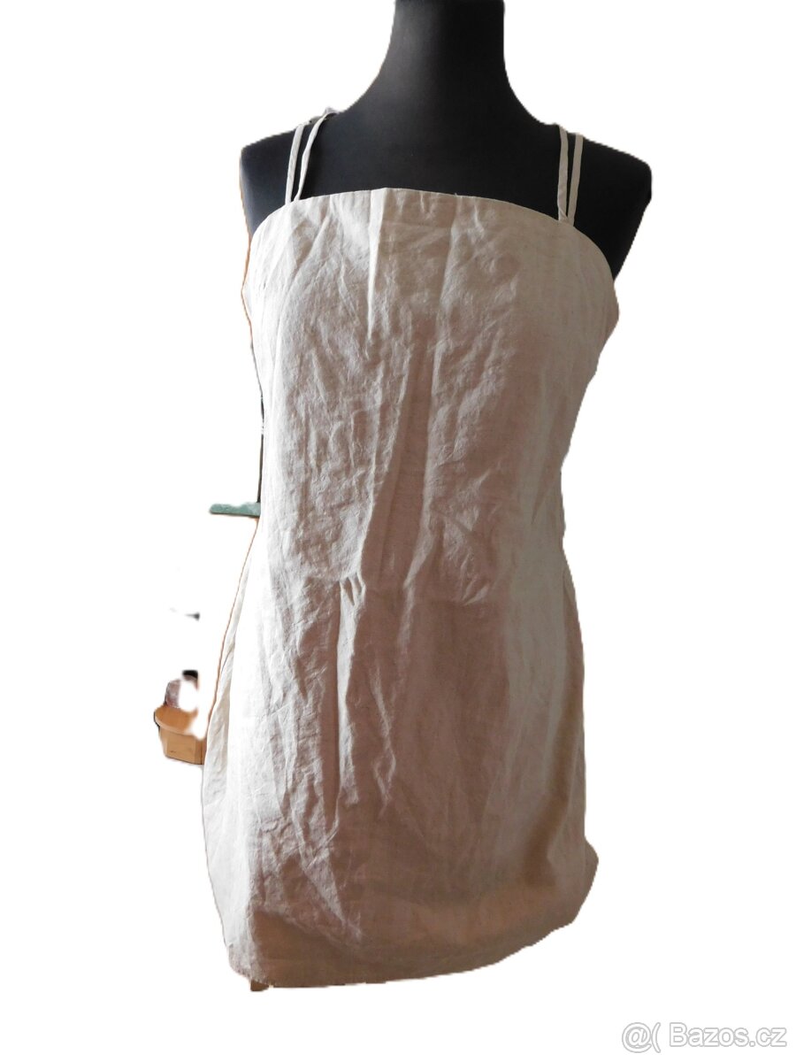 Dámské lněné šaty s bavlnou-Nové-vel.M