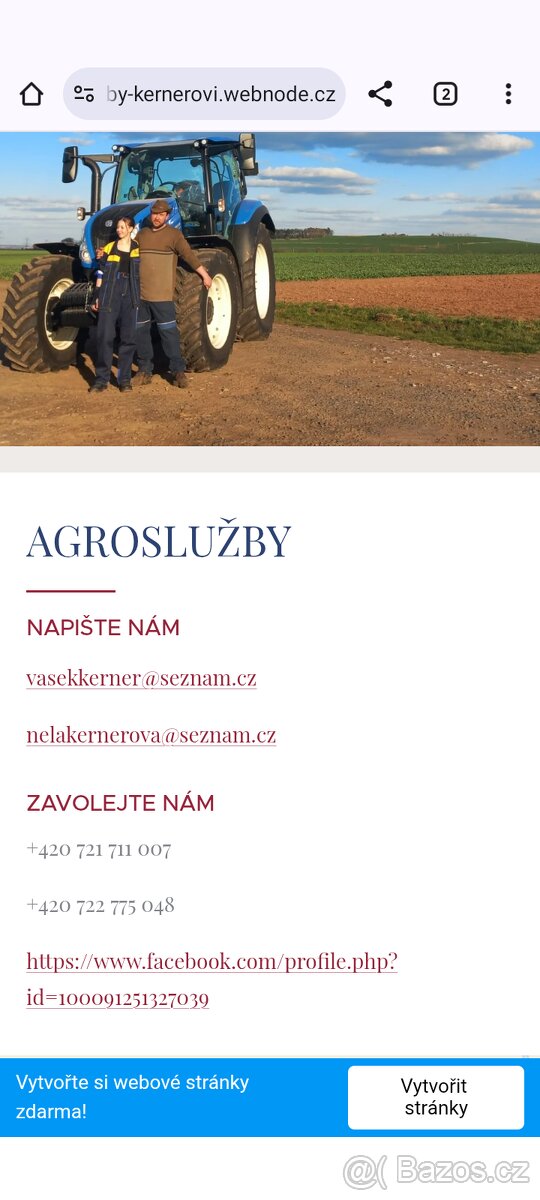 Agroslužby Kernerovi nabízí volné kapacity
