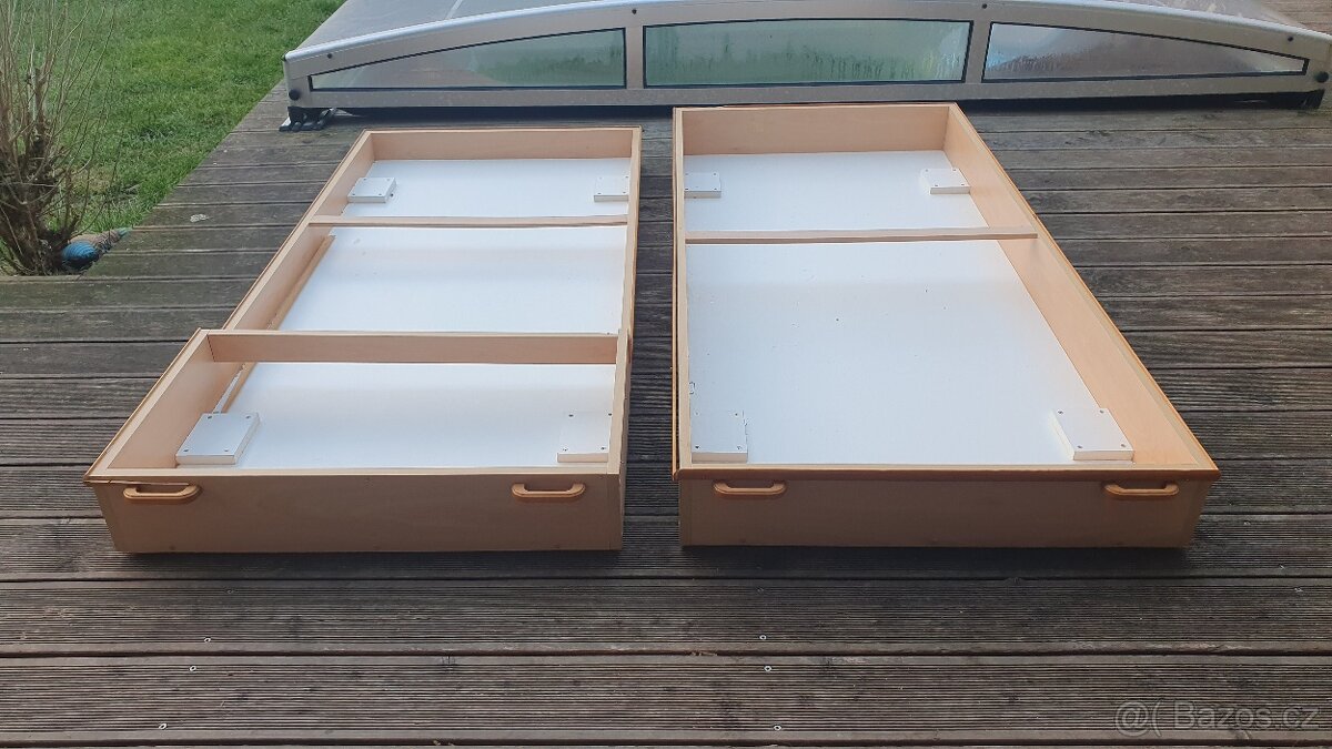 2x úložný šuplík BOX pod postel s víkem a kolečkama