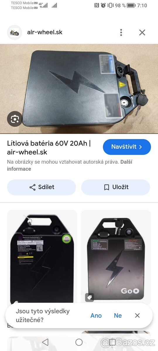 Prodám baterii na koloběžku