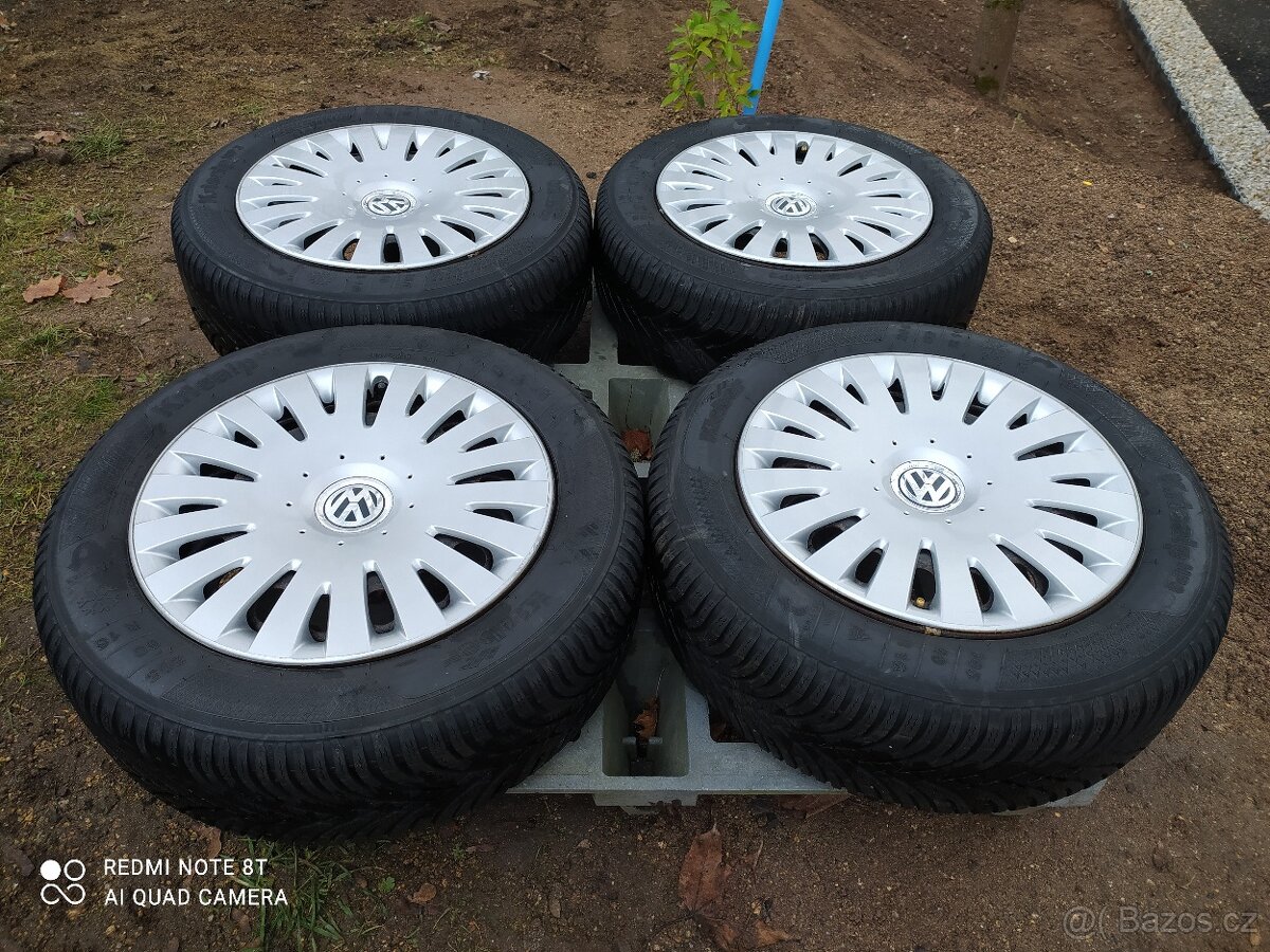 PLECHOVÉ KOLA VW - 5x112-r16+ZIMNÍ PNEU KLEBER 205/60/16-4ks