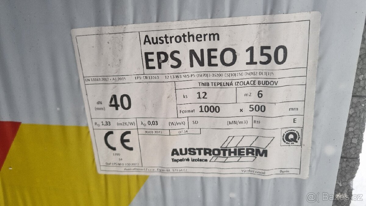 Grafitový podlahový EPS NEO 150 40mm