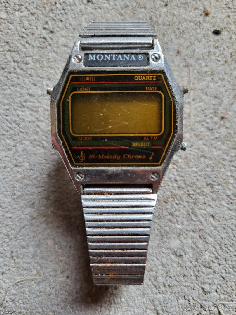 Staré digitální hodinky Montana
