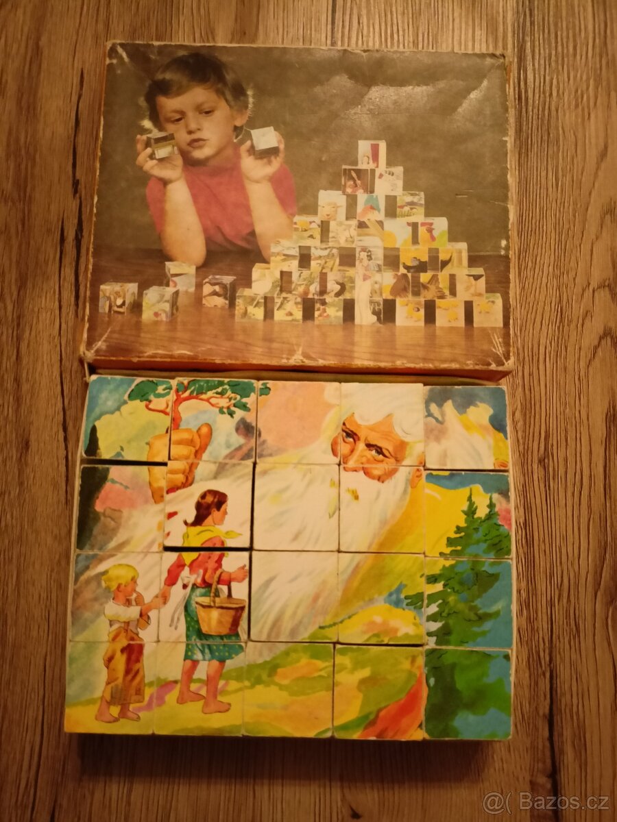 Dřevěné retro kostky