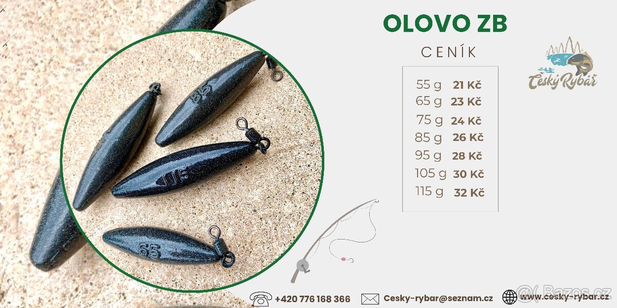 Nahazovací kaprové olovo ZB 55-115g