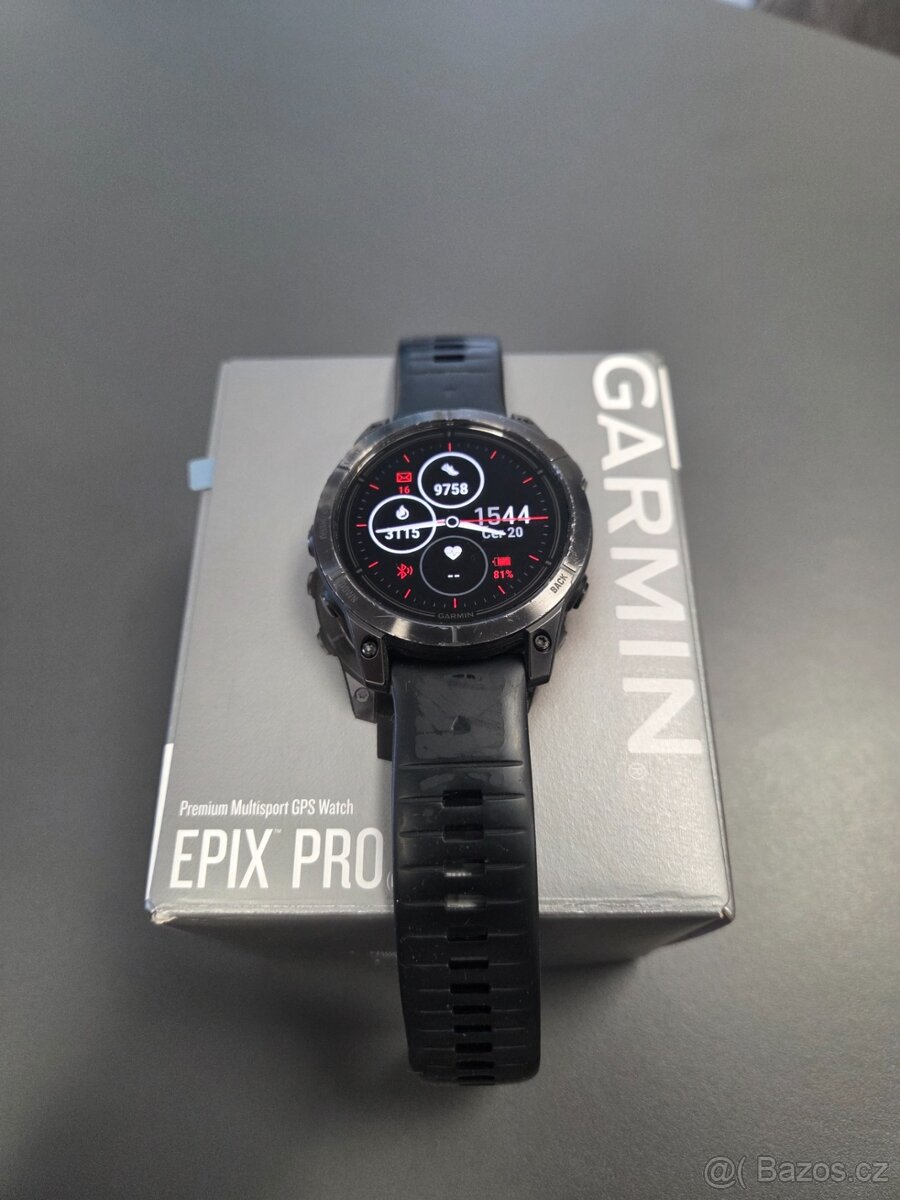 Garmin Epix Pro (2. generace), 47 mm, výborný stav, zakoupen