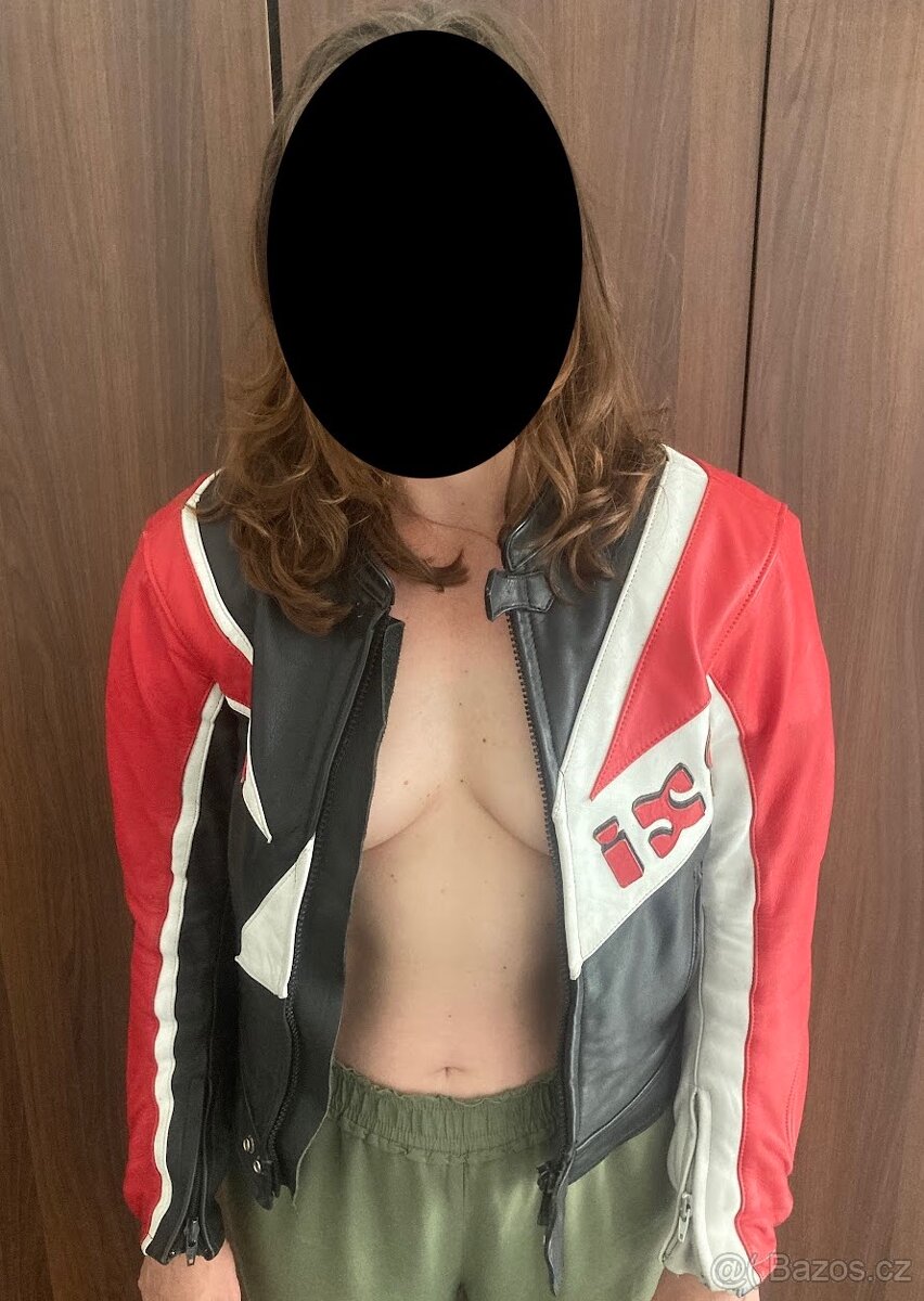 Zachovalá dámská kožená bunda na motorku IXS, vel. 48