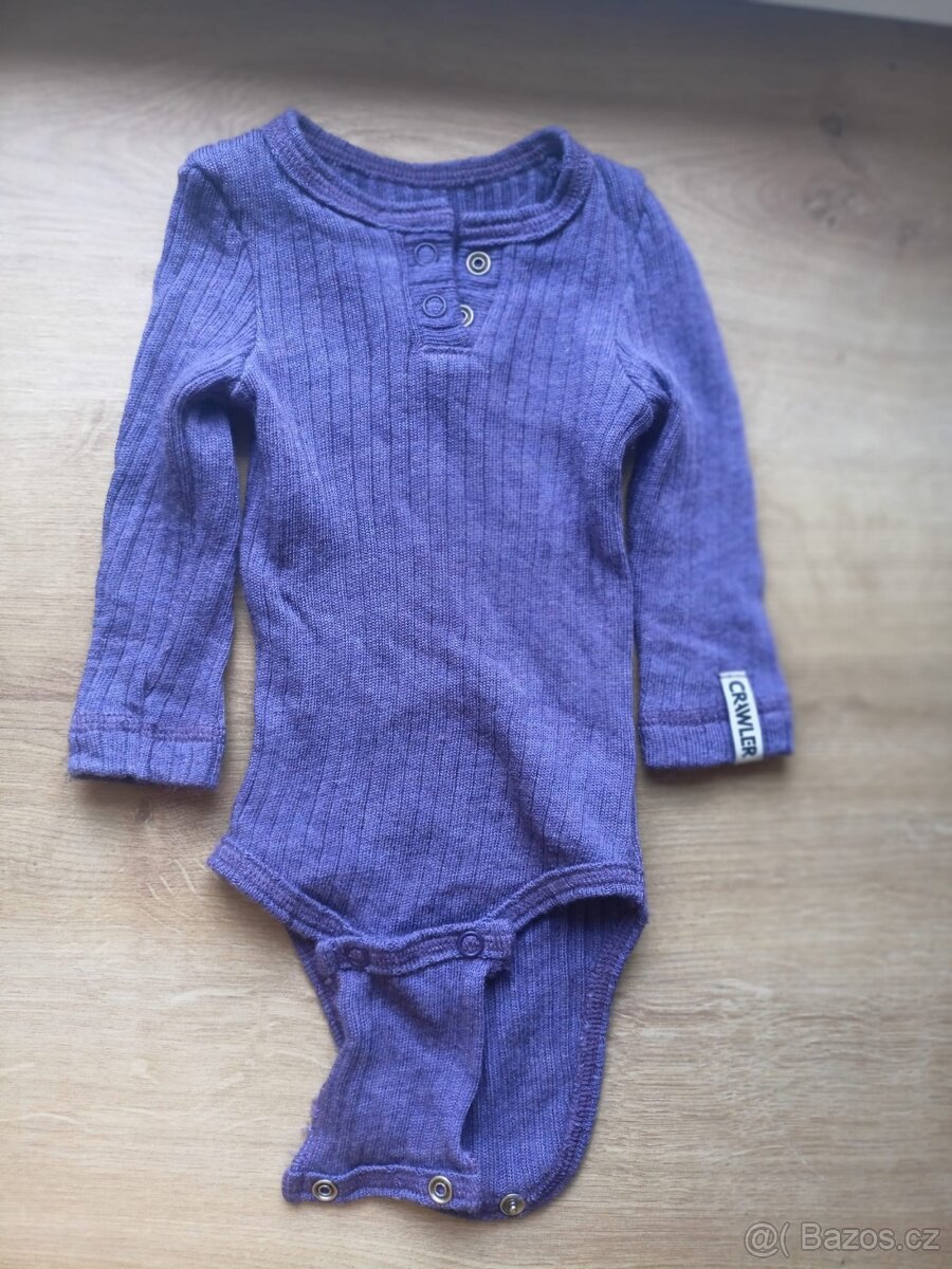 Rostoucí merino žebro body velikost 56+