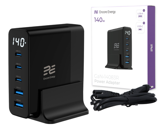 Nová síťová nabíječka Encore Energy GaN QC 4+ PD 3.0 USB-A x